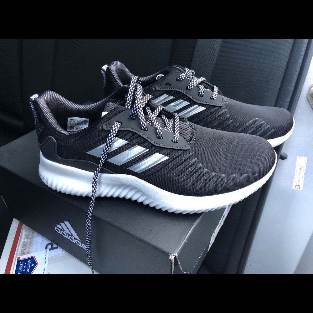 Adidas alphabounce sneakers in black and silver